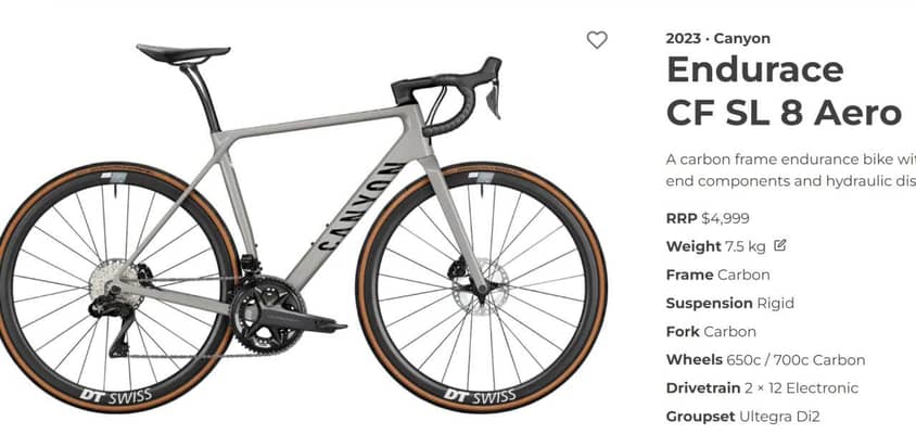 Велосипед canyon endurace cf sl 8 aero 2022