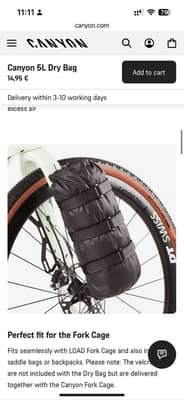 Canyon fork cage and 5l bags